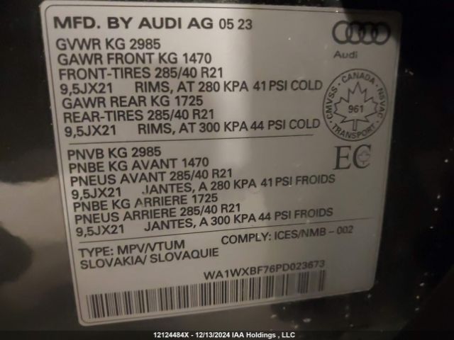 WA1WXBF76PD023673 2023 AUDI