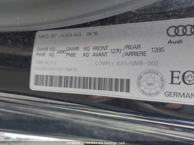 WAU3GAFC1GN176470 2016 AUDI
