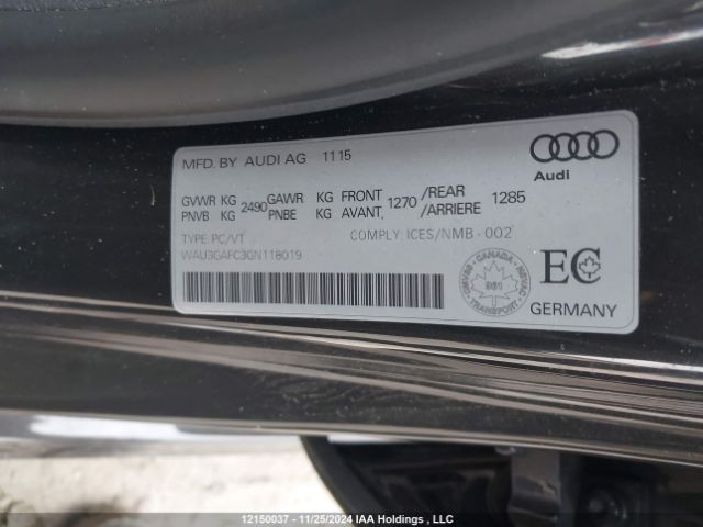 WAU3GAFC3GN118019 2016 AUDI