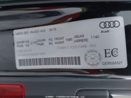 WAUBNAF46HN015897 2017 AUDI