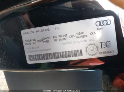 WAUTNAF57JA000805 2018 AUDI