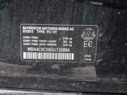 WBA4C9C59GG135884 2016 BMW