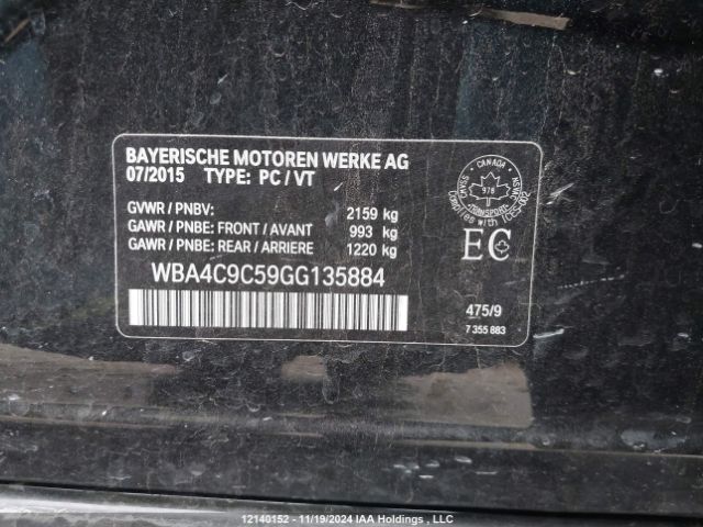 WBA4C9C59GG135884 2016 BMW