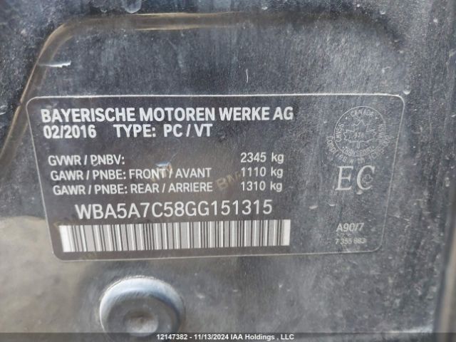 WBA5A7C58GG151315 2016 BMW