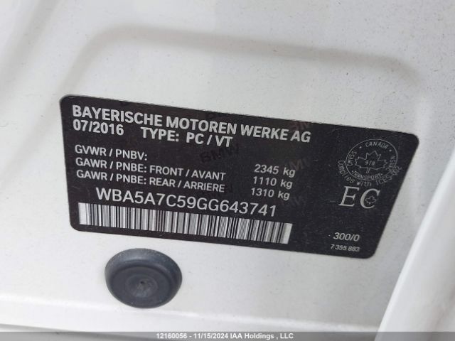 WBA5A7C59GG643741 2016 BMW