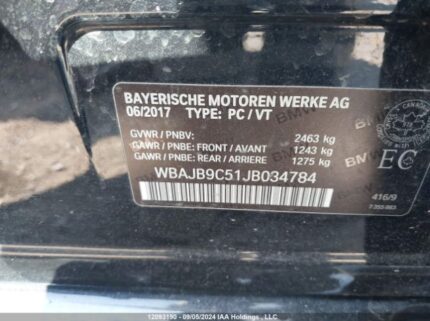 WBAJB9C51JB034784 2018 BMW