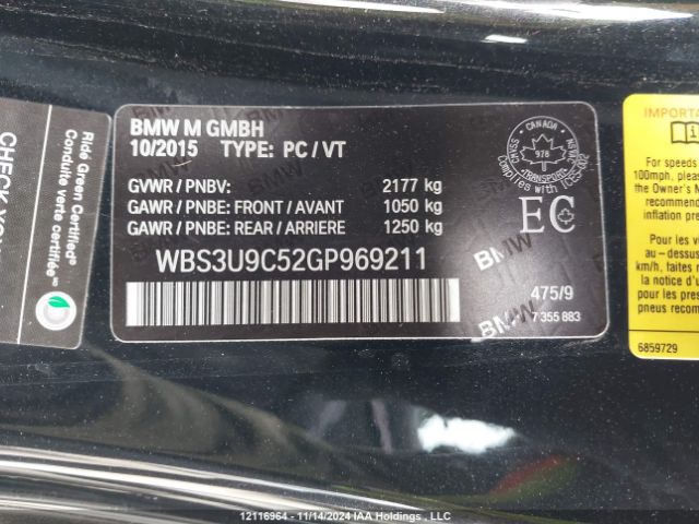 WBS3U9C52GP969211 2016 BMW