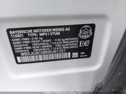 WBXJG9C08N5u61251 2022 BMW
