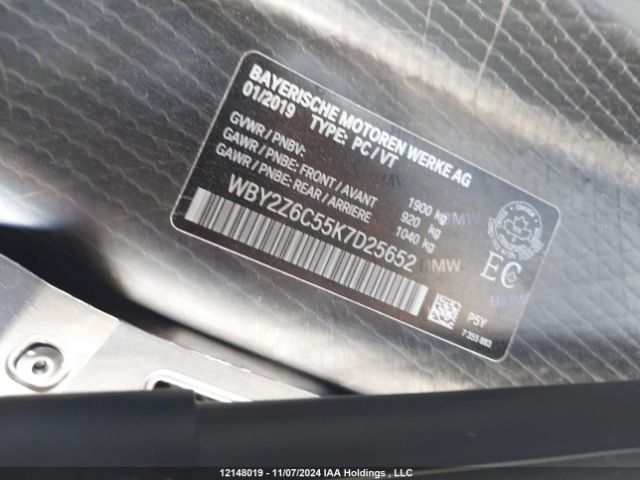 WBY2Z6C55K7D25652 2019 BMW