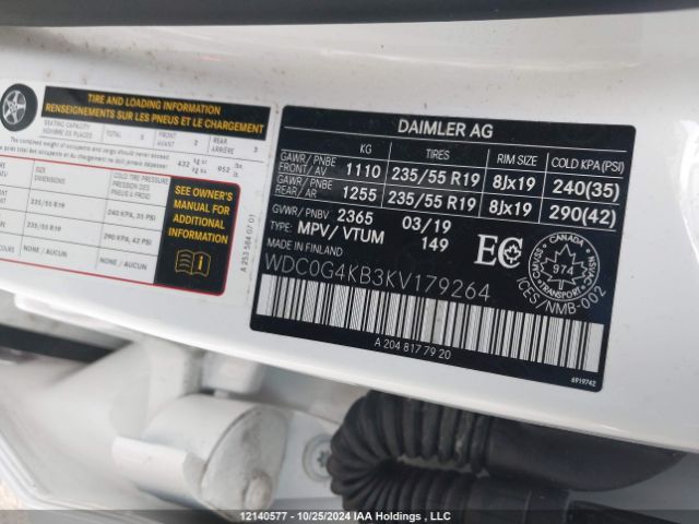 WDC0G4KB3KV179264 2019 MERCEDES-BENZ