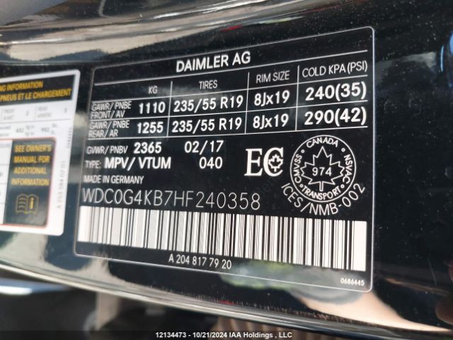 WDC0G4KB7HF240358 2017 MERCEDES-BENZ