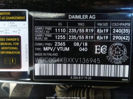 WDC0G4KBXKV136945 2019 MERCEDES-BENZ