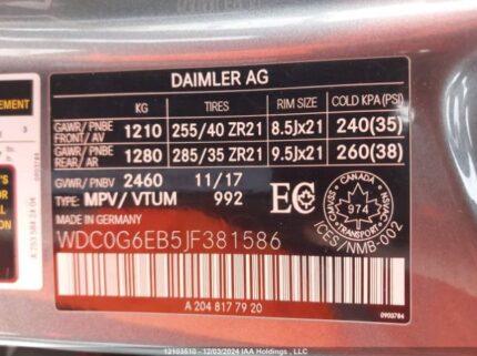WDC0G6EB5JF381586 2018 MERCEDES-BENZ