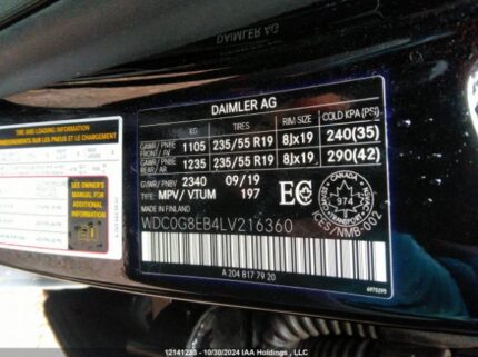 WDC0G8EB4LV216360 2020 MERCEDES-BENZ