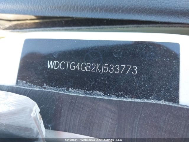 WDCTG4GB2KJ533773 2019 MERCEDES-BENZ