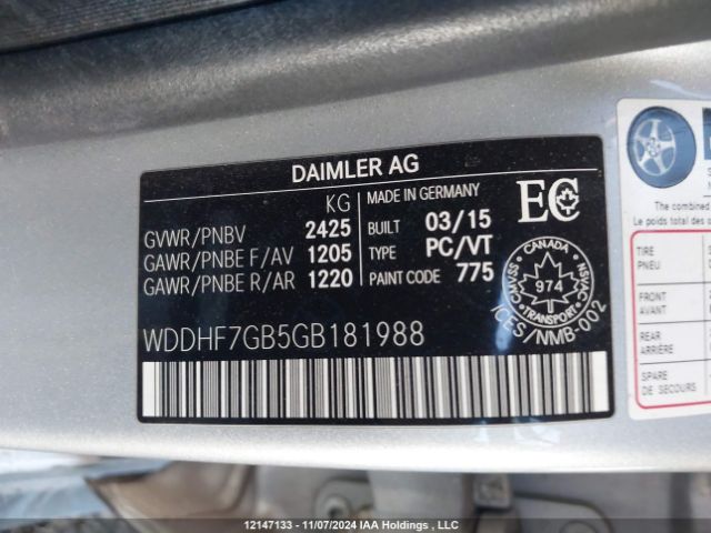 WDDHF7GB5GB181988 2016 MERCEDES-BENZ