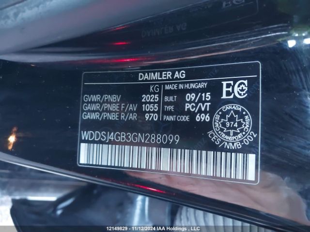 WDDSJ4GB3GN288099 2016 MERCEDES-BENZ