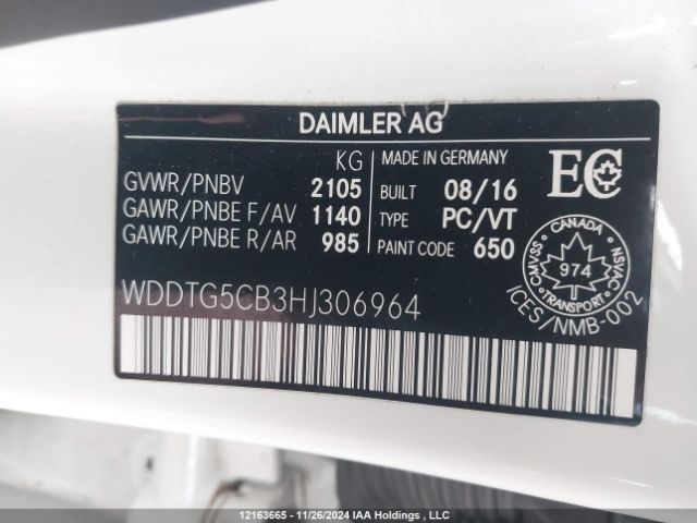 WDDTG5CB3HJ306964 2017 MERCEDES-BENZ