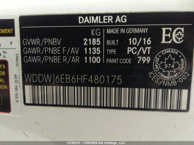 WDDWJ6EB6HF480175 2017 MERCEDES-BENZ