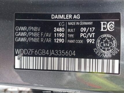 WDDZF6GB4JA335604 2018 MERCEDES-BENZ