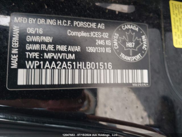 WP1AA2A51HLb01516 2017 PORSCHE