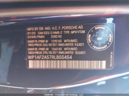 WP1AF2A57RLb55454 2024 PORSCHE
