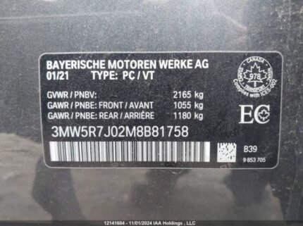 3MW5R7J02M8B81758 2021 BMW
