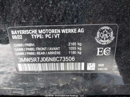 3MW5R7J06N8C73506 2022 BMW