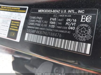 55SWF4KB7HU188476 2017 MERCEDES-BENZ