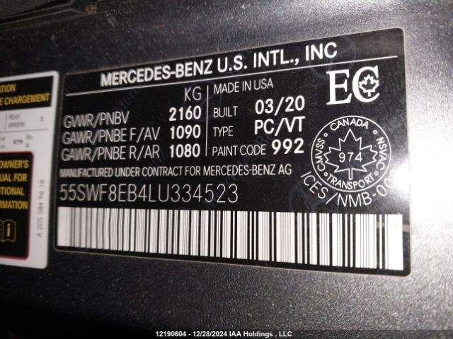 55SWF8EB4LU334523 2020 MERCEDES-BENZ