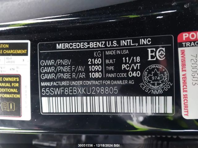 55SWF8EBXKU298805 2019 MERCEDES-BENZ