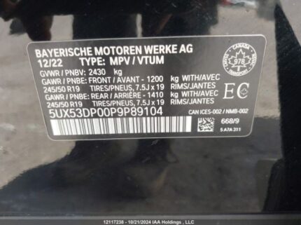 5UX53DP00P9P89104 2023 BMW