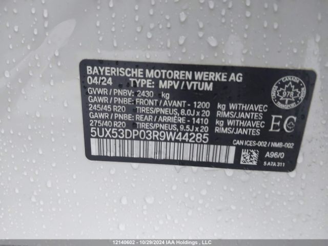 5UX53DP03R9W44285 2024 BMW
