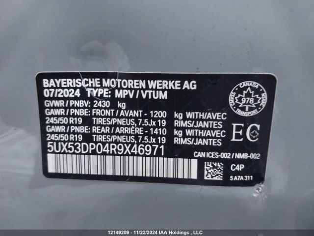 5UX53DP04R9X46971 2024 BMW