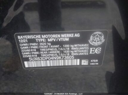 5UX63DP04N9K73605 2022 BMW