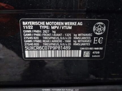 5UXCR6C07P9P81489 2023 BMW