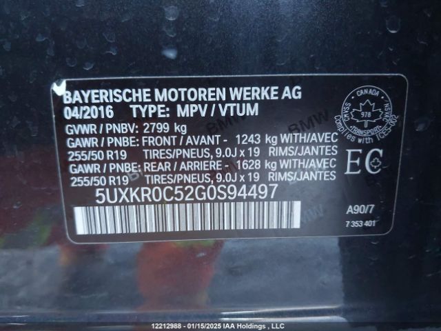 5UXKR0C52G0S94497 2016 BMW