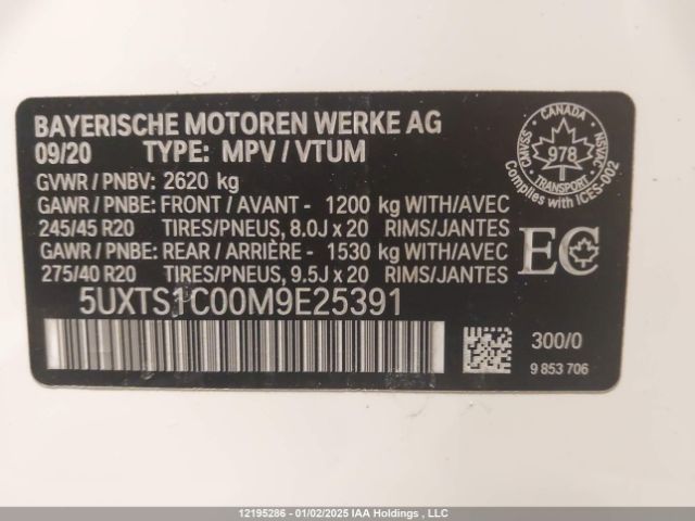 5UXTS1C00M9E25391 2021 BMW