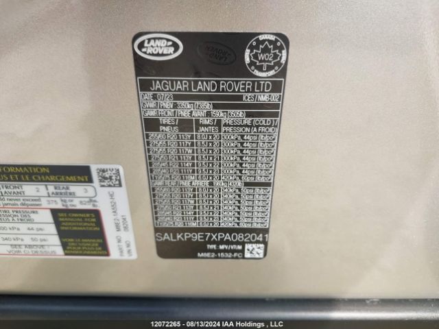 SALKP9E7XPA082041 2023 LAND ROVER