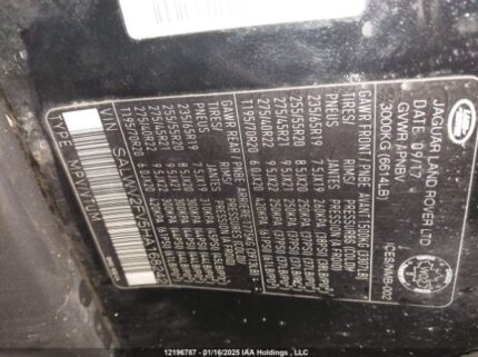 SALWV2FV5HA168242 2017 LAND ROVER