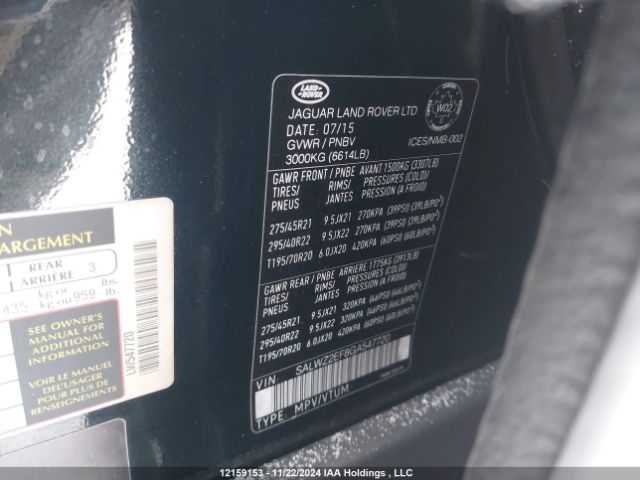 SALWZ2EF8GA547720 2016 LAND ROVER