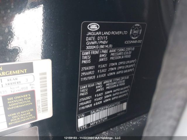 SALWZ2EF8GA547720 2016 LAND ROVER
