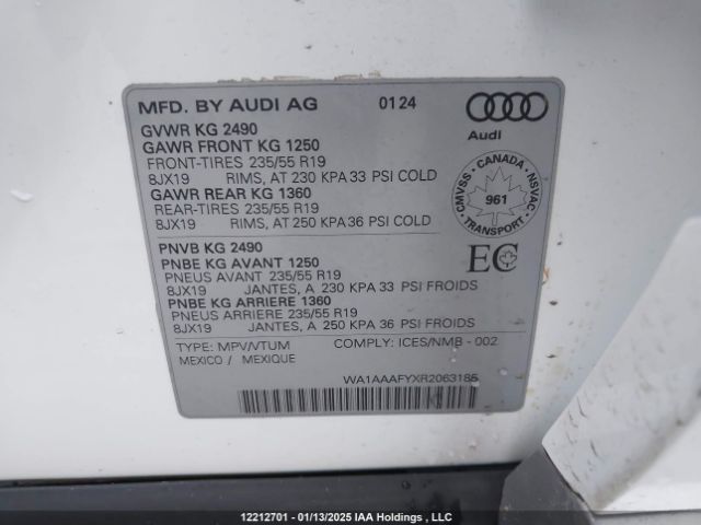 WA1AAAFYXR2063185 2024 AUDI