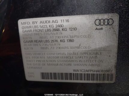 WA1C2AFP5HA083507 2017 AUDI