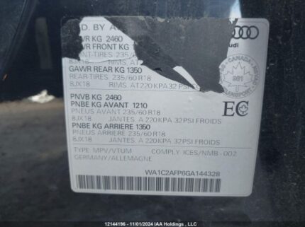 WA1C2AFP6GA144328 2016 AUDI