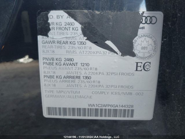 WA1C2AFP6GA144328 2016 AUDI