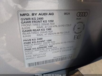 WA1EAAFY9R2129050 2024 AUDI