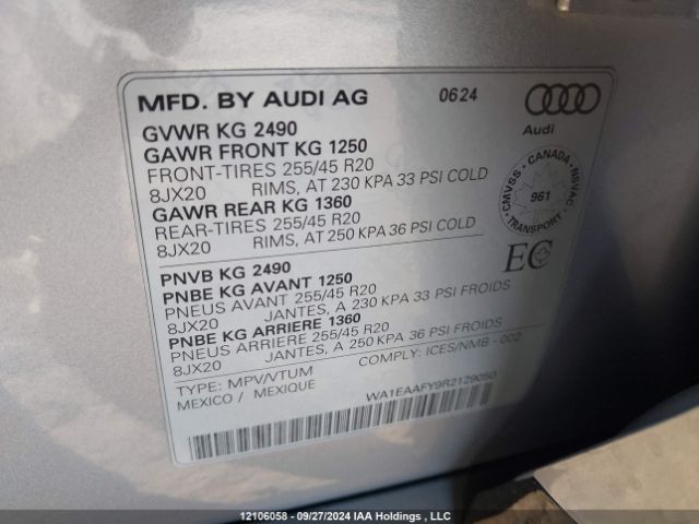 WA1EAAFY9R2129050 2024 AUDI