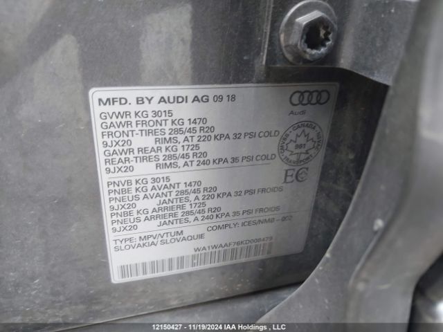 WA1WAAF76KD008479 2019 AUDI