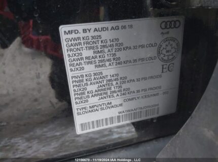 WA1WAAF78JD053096 2018 AUDI